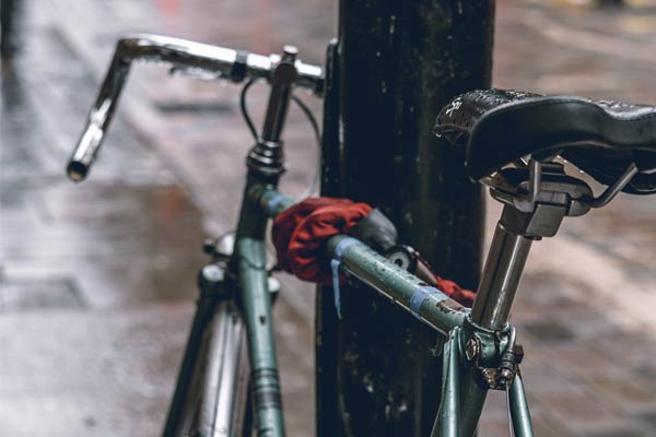 Locked bicycle