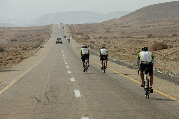 Cyclists in the desert