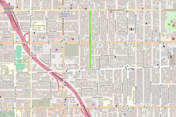 Hollywood Bike Lane Map