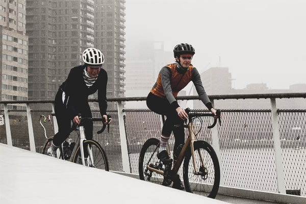 Bicyclists on bridge